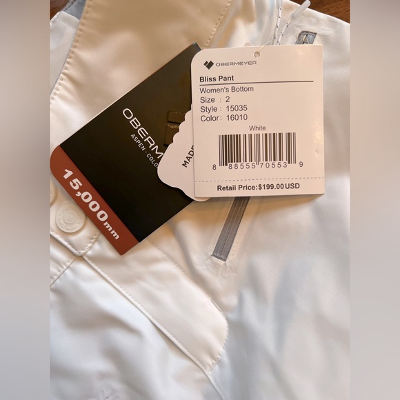 OBERMEYER WOMEN’S BLISS SNOW PANTS WHITE - Picture 6 of 8